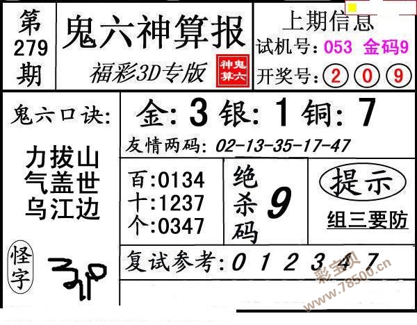 天宇十鬼六神算与今日3D的奇妙交织